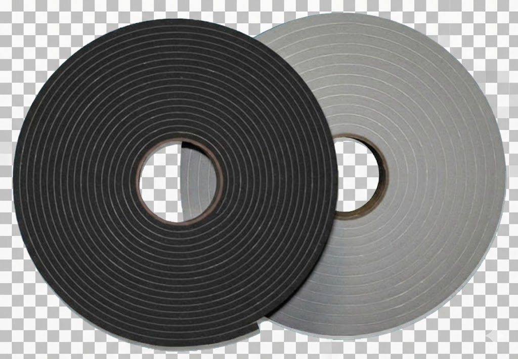 Weatherstripping rolls in black and gray